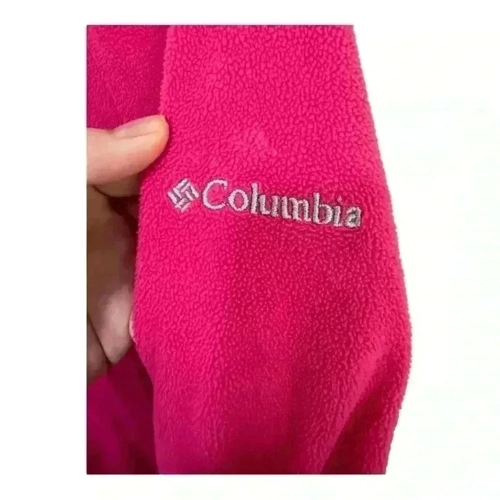 Columbia Sportswear Polar Pink Fuchsia 1/4 Zip Fleece Top Size Large - Picture 4 of 7